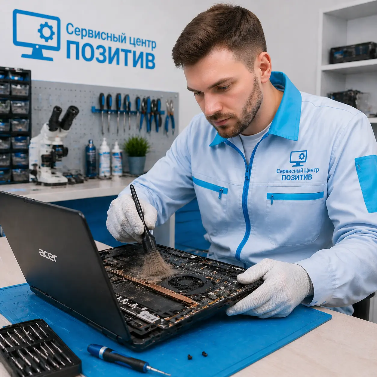 Чистка ноутбука Acer от пыли у метро Царицыно | Замена термопасты