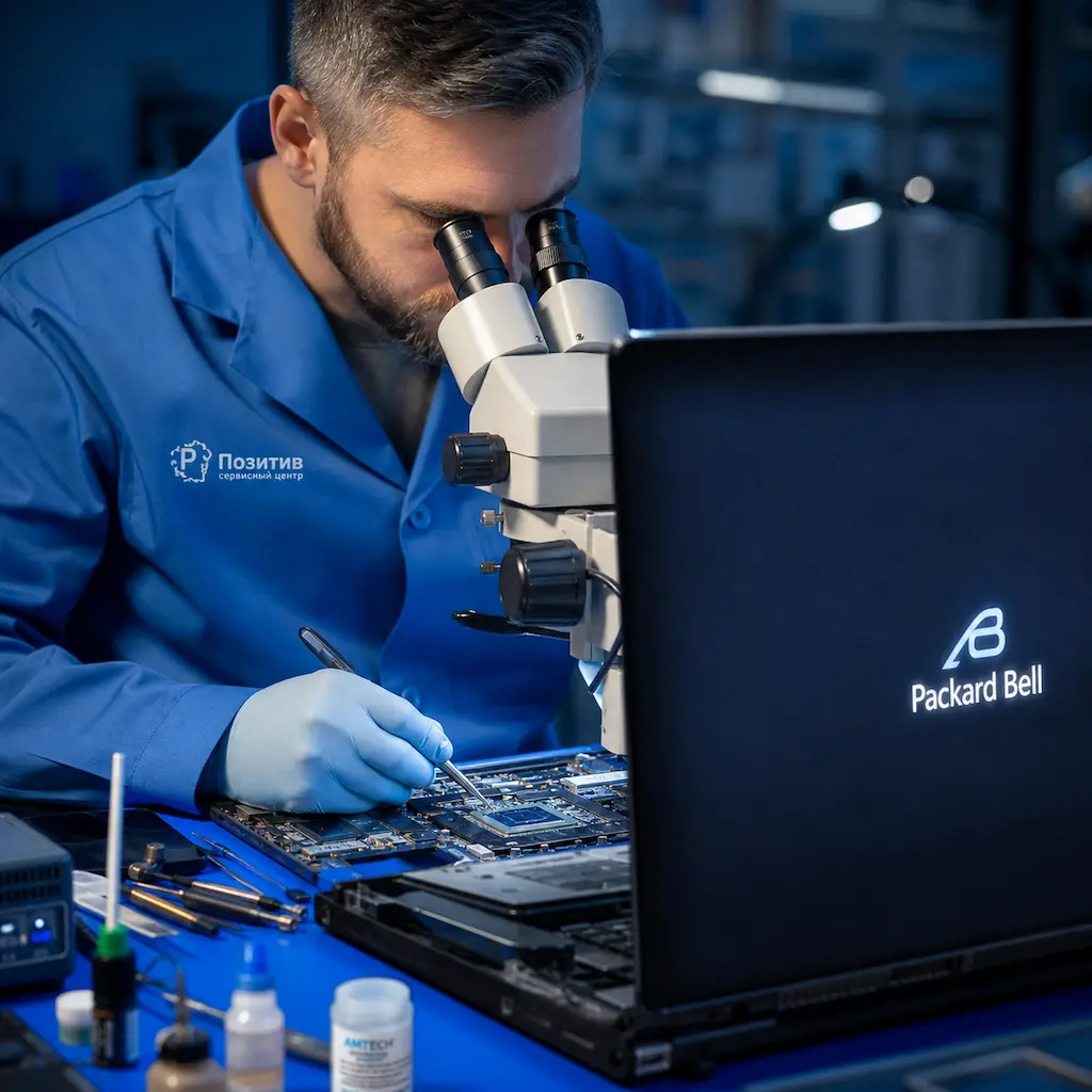 Замена видеокарты ноутбука Packard Bell у метро Царицыно