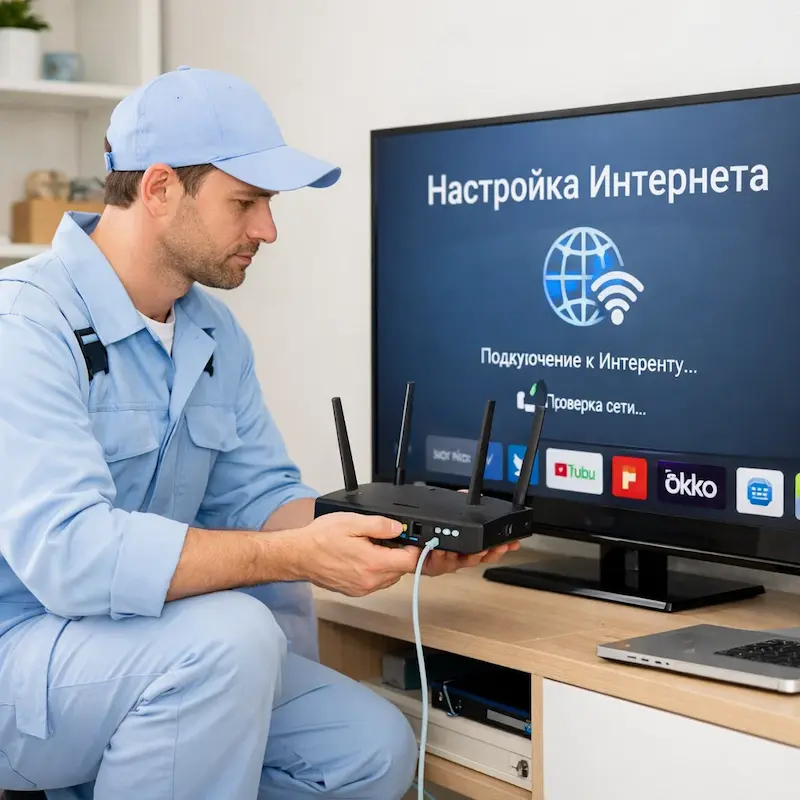 Настройка интернета на телевизоре у метро Царицыно