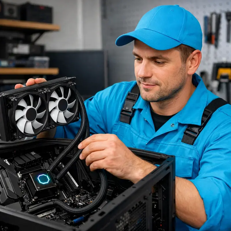 Установка водяного охлаждения на компьютер у метро Царицыно