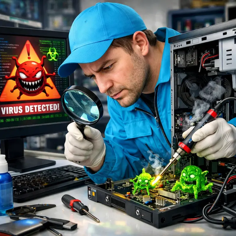 Вылечить компьютерный вирус у метро Царицыно